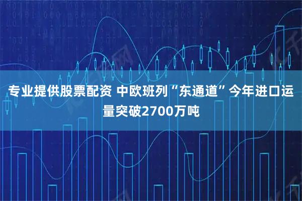 专业提供股票配资 中欧班列“东通道”今年进口运量突破2700万吨